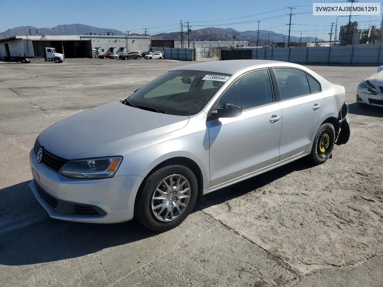 2014 Volkswagen Jetta Base VIN: 3VW2K7AJ3EM361291 Lot: 77386544