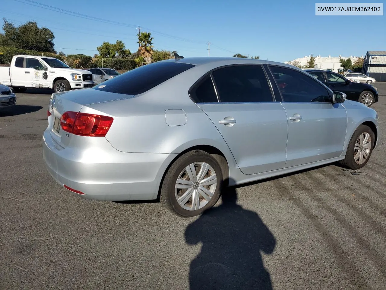 2014 Volkswagen Jetta Se VIN: 3VWD17AJ8EM362402 Lot: 77394294