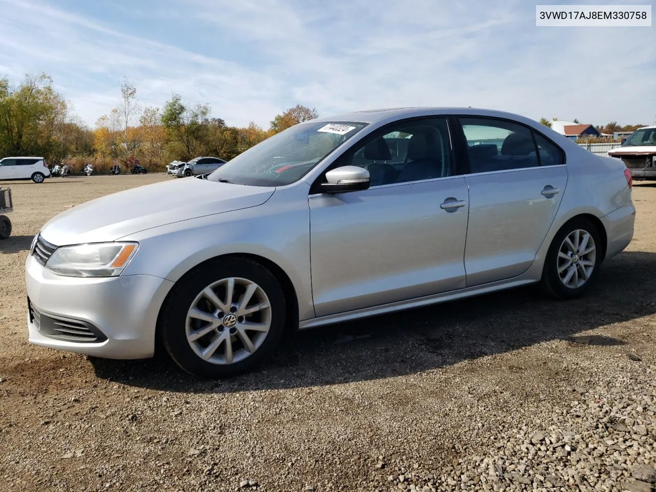 2014 Volkswagen Jetta Se VIN: 3VWD17AJ8EM330758 Lot: 77440324