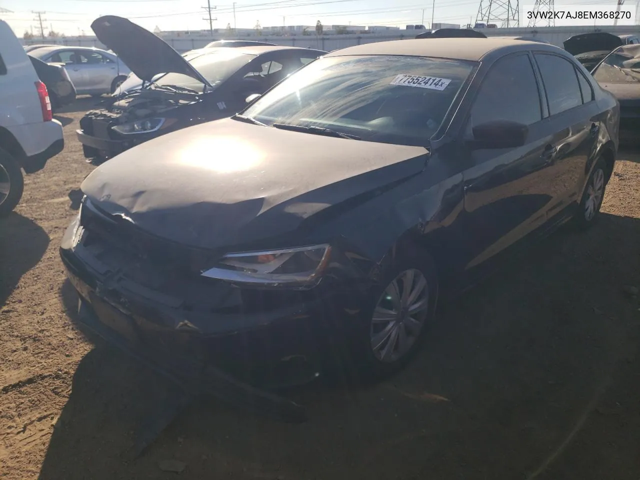 2014 Volkswagen Jetta Base VIN: 3VW2K7AJ8EM368270 Lot: 77552414