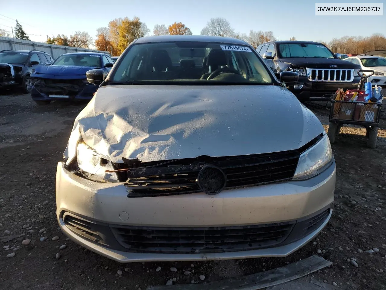 2014 Volkswagen Jetta Base VIN: 3VW2K7AJ6EM236737 Lot: 77618474