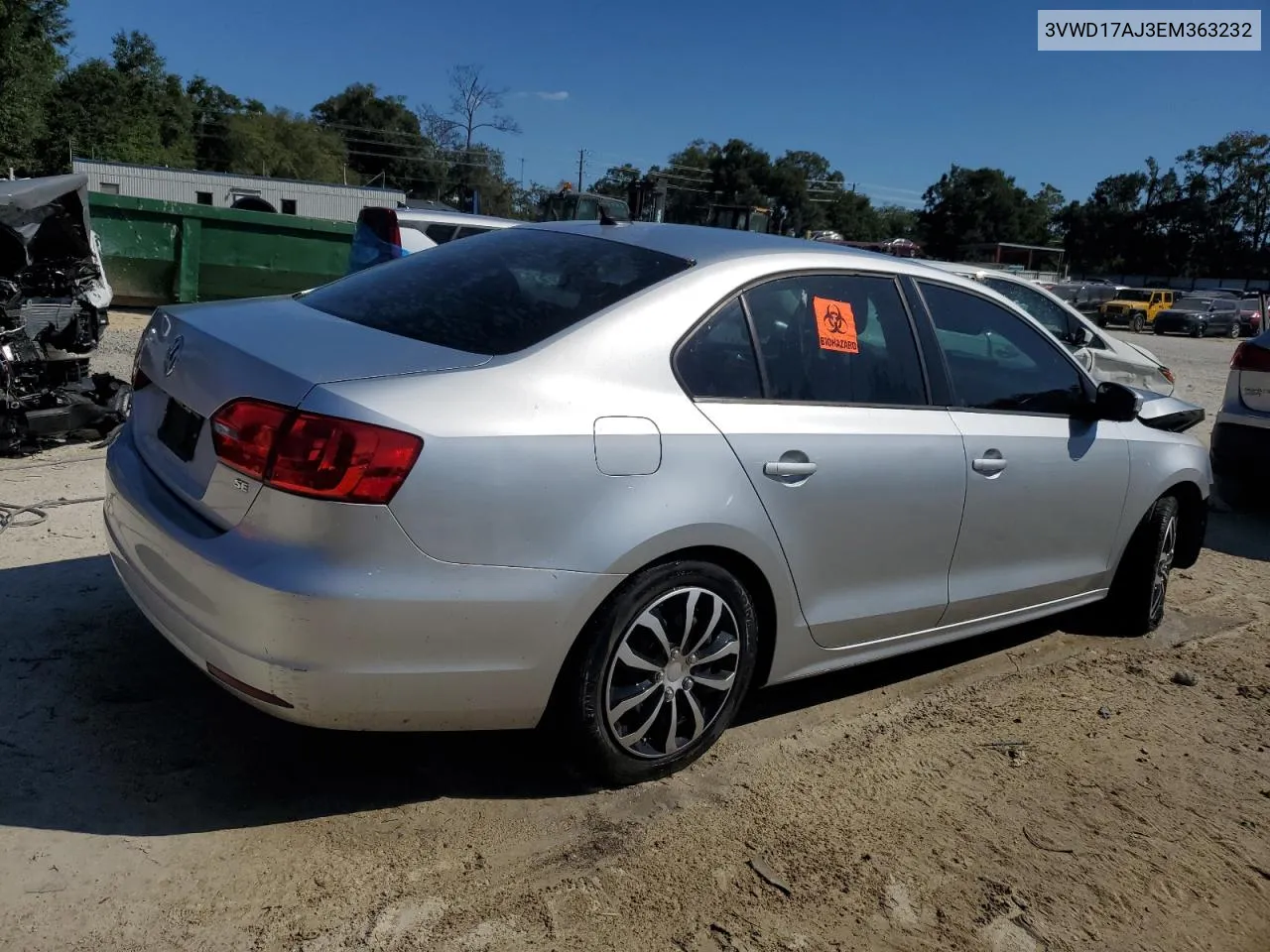 2014 Volkswagen Jetta Se VIN: 3VWD17AJ3EM363232 Lot: 77778554