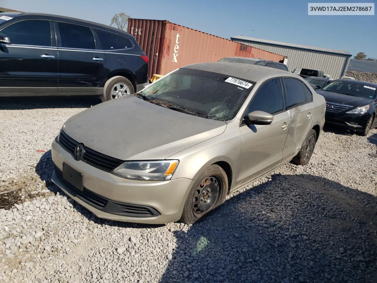 2014 Volkswagen Jetta Se VIN: 3VWD17AJ2EM278687 Lot: 77976674