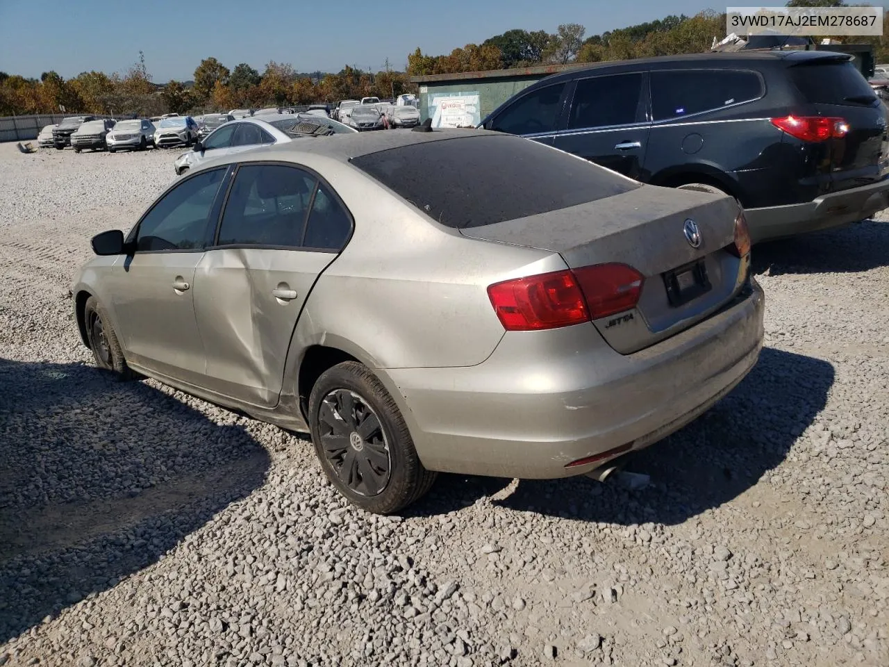 2014 Volkswagen Jetta Se VIN: 3VWD17AJ2EM278687 Lot: 77976674