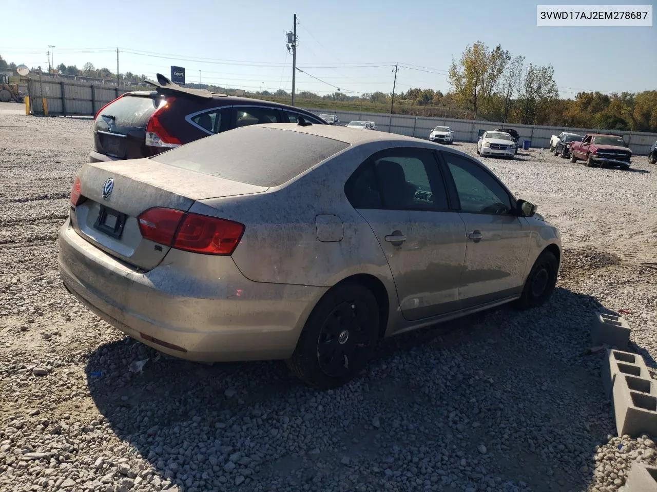 2014 Volkswagen Jetta Se VIN: 3VWD17AJ2EM278687 Lot: 77976674