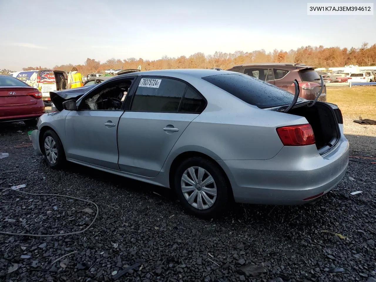 2014 Volkswagen Jetta Base VIN: 3VW1K7AJ3EM394612 Lot: 78375724