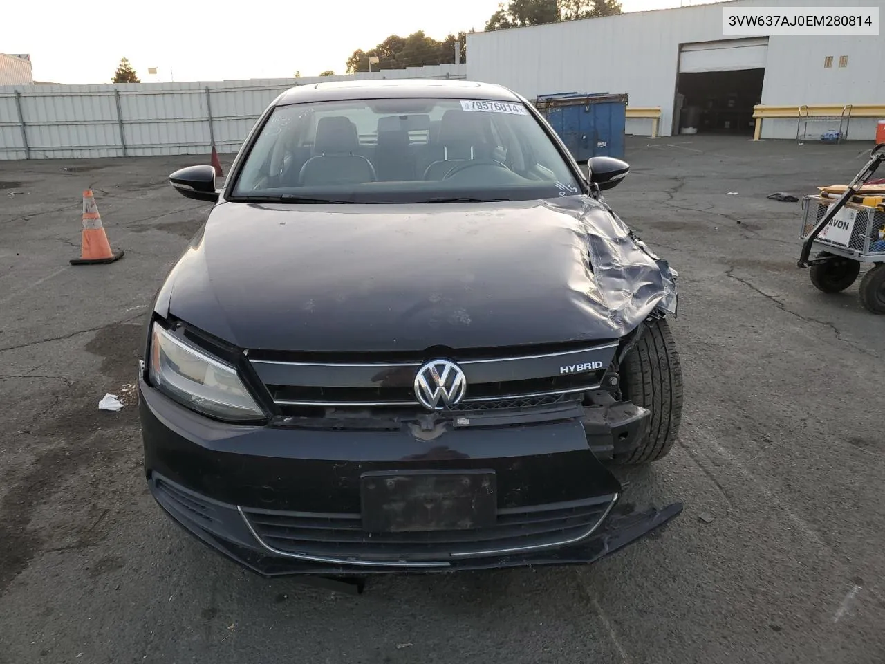 2014 Volkswagen Jetta Hybrid VIN: 3VW637AJ0EM280814 Lot: 79576014