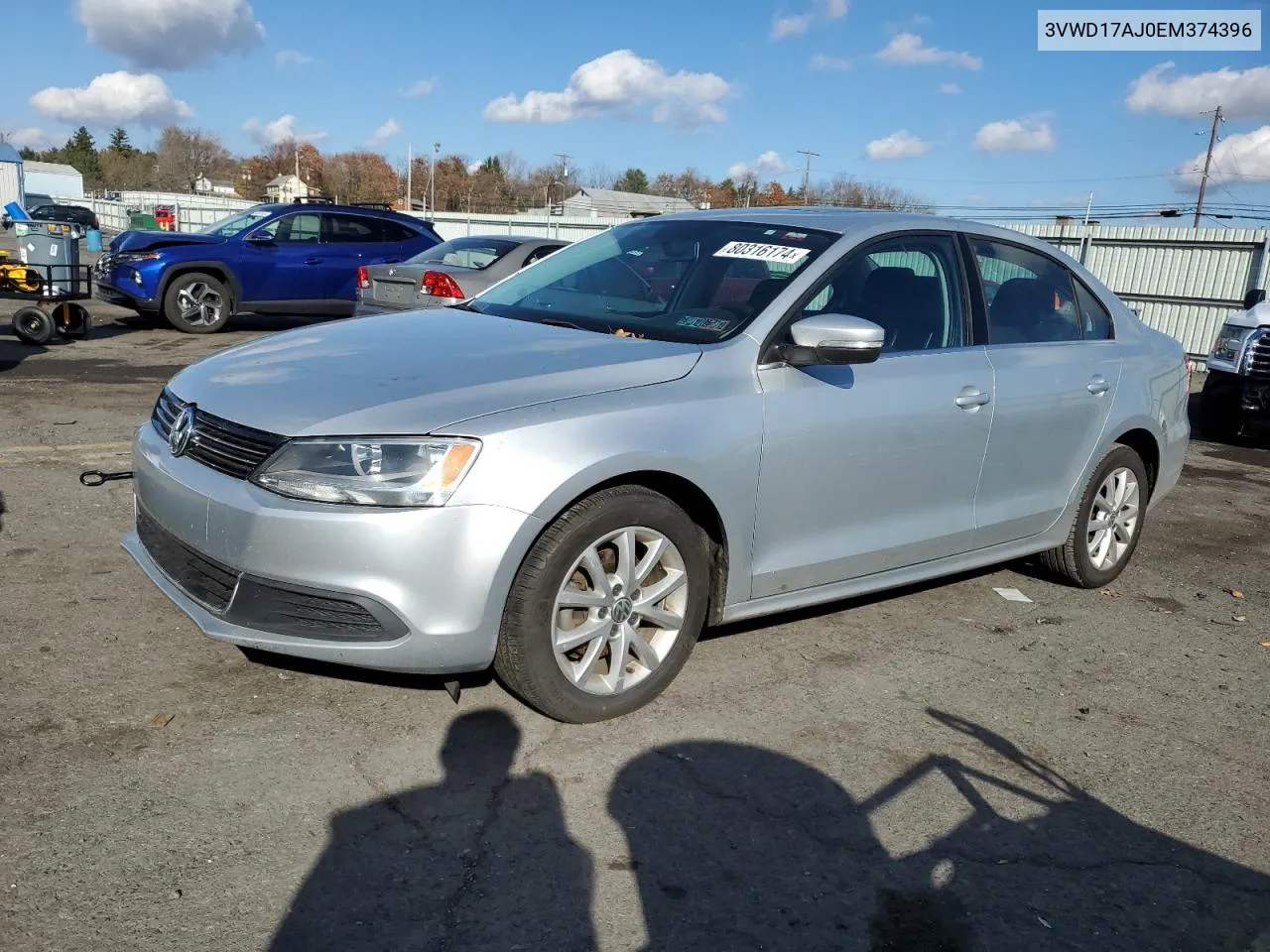 2014 Volkswagen Jetta Se VIN: 3VWD17AJ0EM374396 Lot: 80316174