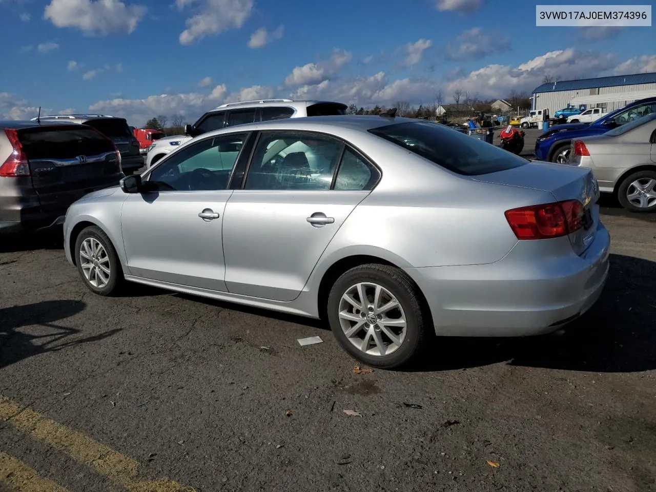 2014 Volkswagen Jetta Se VIN: 3VWD17AJ0EM374396 Lot: 80316174