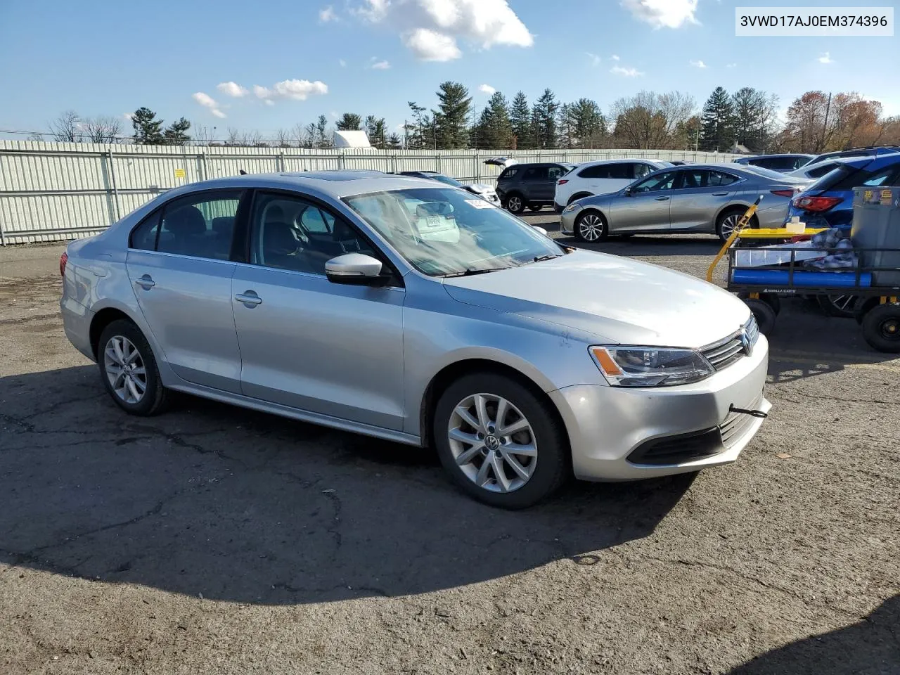 2014 Volkswagen Jetta Se VIN: 3VWD17AJ0EM374396 Lot: 80316174