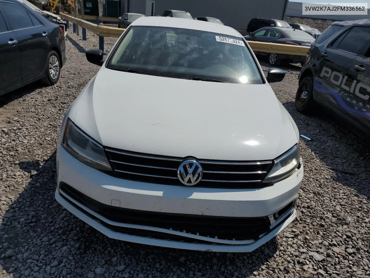 2015 Volkswagen Jetta Base VIN: 3VW2K7AJ2FM336562 Lot: 52672024