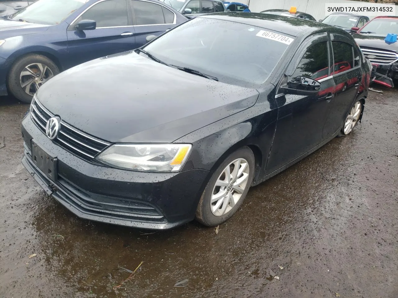 2015 Volkswagen Jetta Se VIN: 3VWD17AJXFM314532 Lot: 66757704