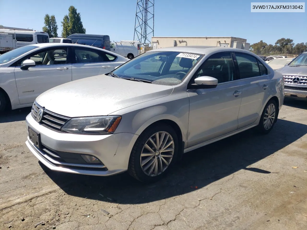 2015 Volkswagen Jetta Se VIN: 3VWD17AJXFM313042 Lot: 71133474