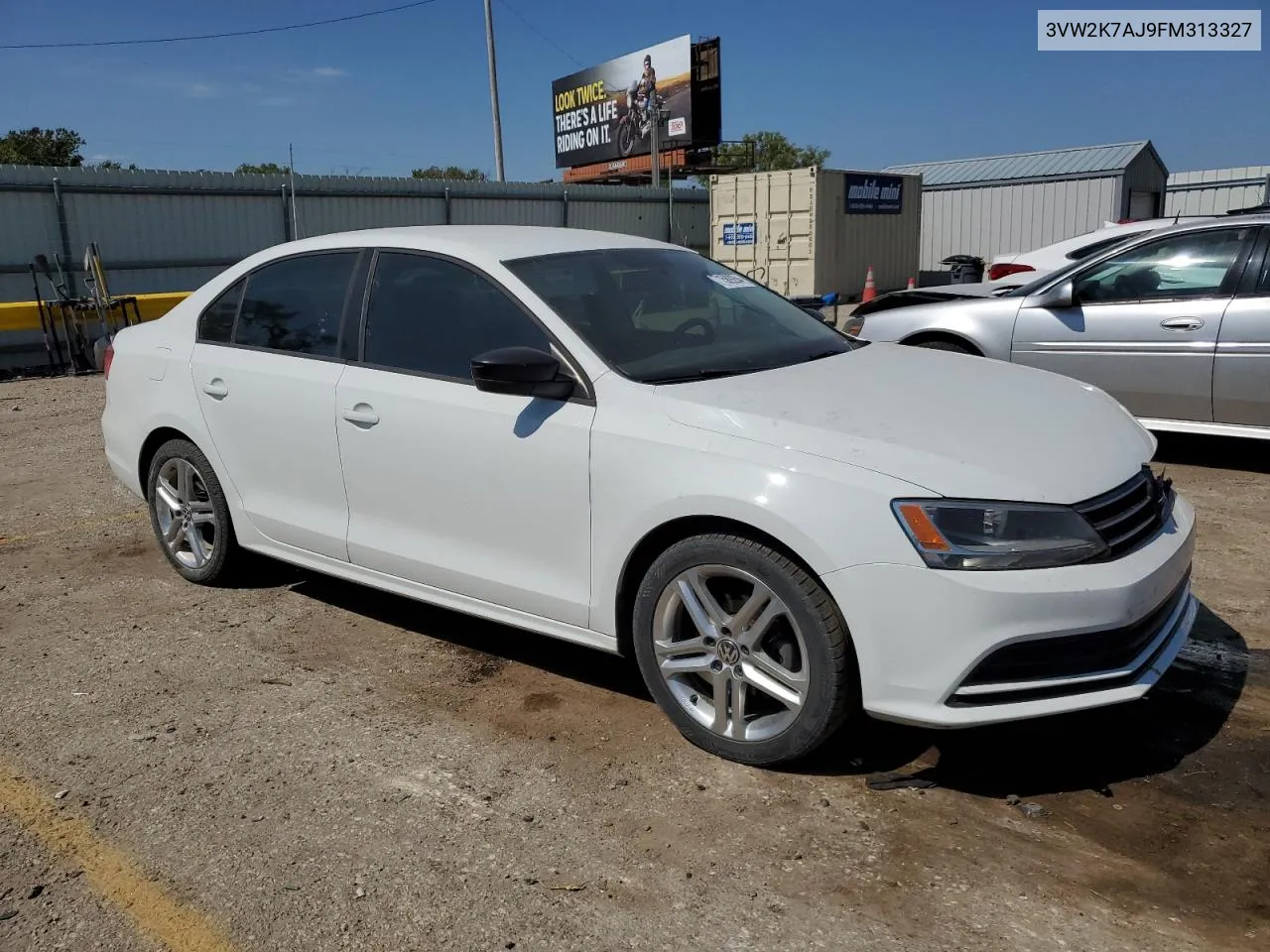 2015 Volkswagen Jetta Base VIN: 3VW2K7AJ9FM313327 Lot: 71589264