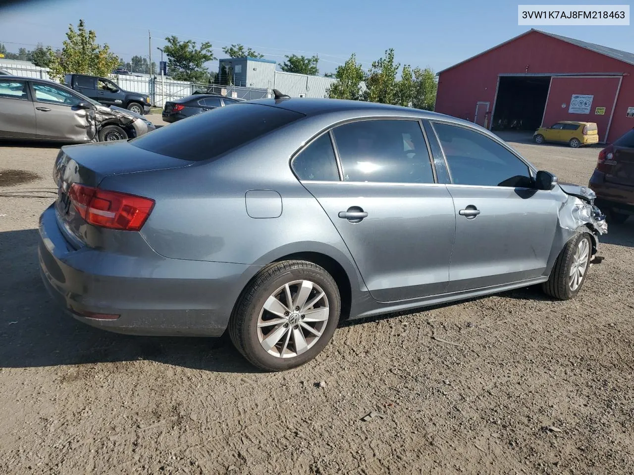 2015 Volkswagen Jetta Base VIN: 3VW1K7AJ8FM218463 Lot: 71823204