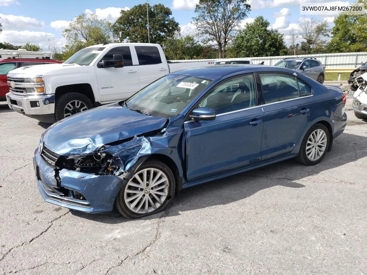 2015 Volkswagen Jetta Se VIN: 3VWD07AJ8FM267200 Lot: 73553834