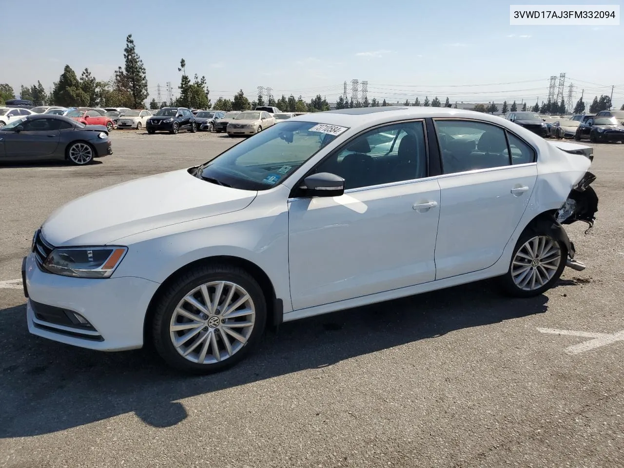 2015 Volkswagen Jetta Se VIN: 3VWD17AJ3FM332094 Lot: 73710584