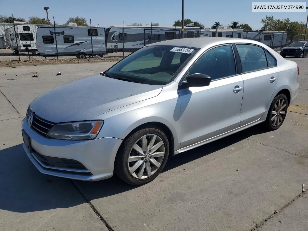 2015 Volkswagen Jetta Se VIN: 3VWD17AJ3FM274990 Lot: 73882354