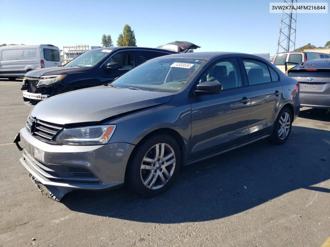 2015 Volkswagen Jetta Base VIN: 3VW2K7AJ4FM216844 Lot: 74303534