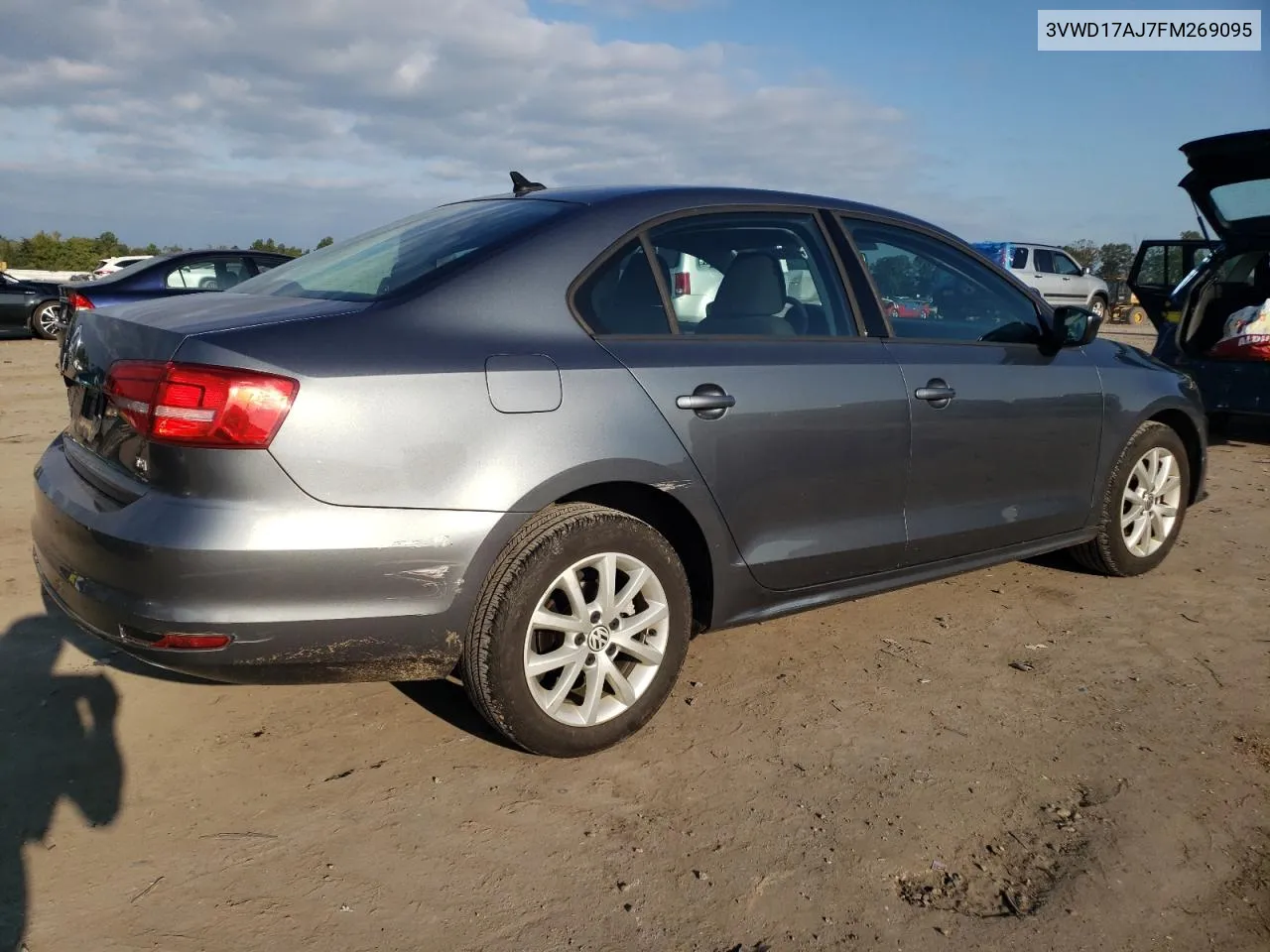 2015 Volkswagen Jetta Se VIN: 3VWD17AJ7FM269095 Lot: 74466904