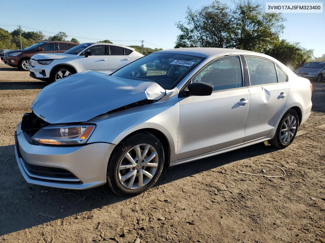 2015 Volkswagen Jetta Se VIN: 3VWD17AJ5FM323400 Lot: 75122044