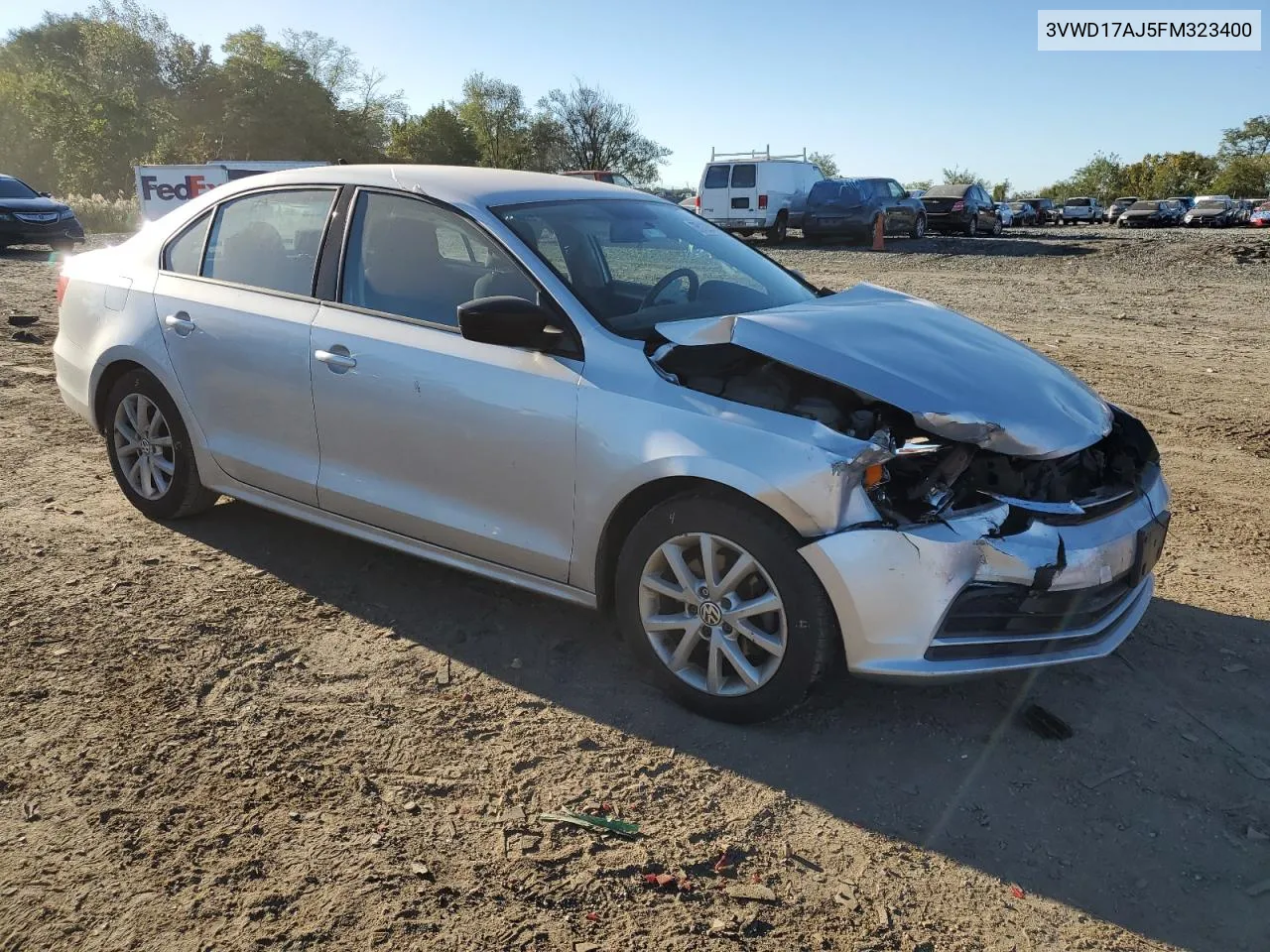 2015 Volkswagen Jetta Se VIN: 3VWD17AJ5FM323400 Lot: 75122044