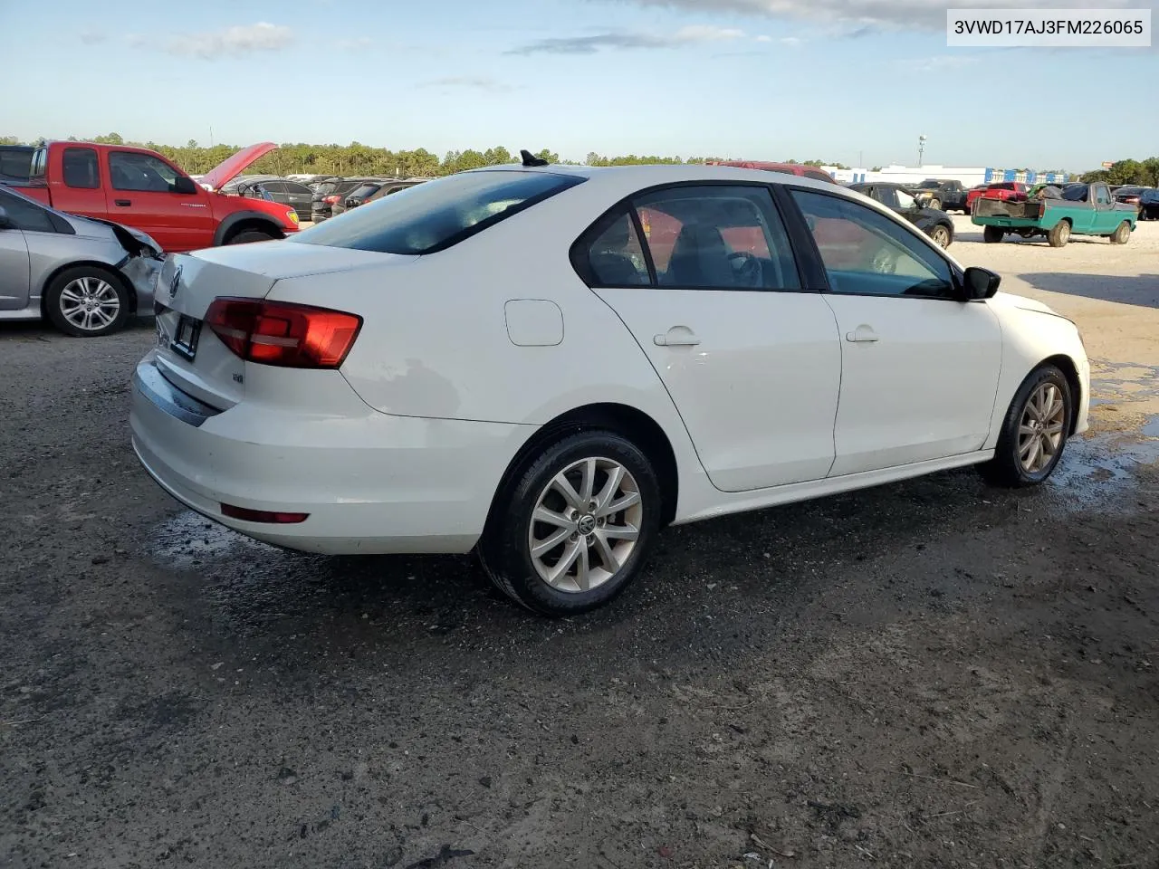 2015 Volkswagen Jetta Se VIN: 3VWD17AJ3FM226065 Lot: 75864274