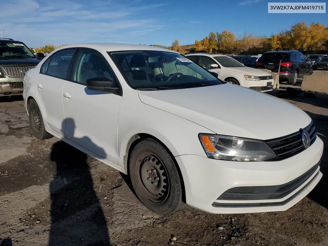 2015 Volkswagen Jetta Base VIN: 3VW2K7AJ0FM419715 Lot: 76008094