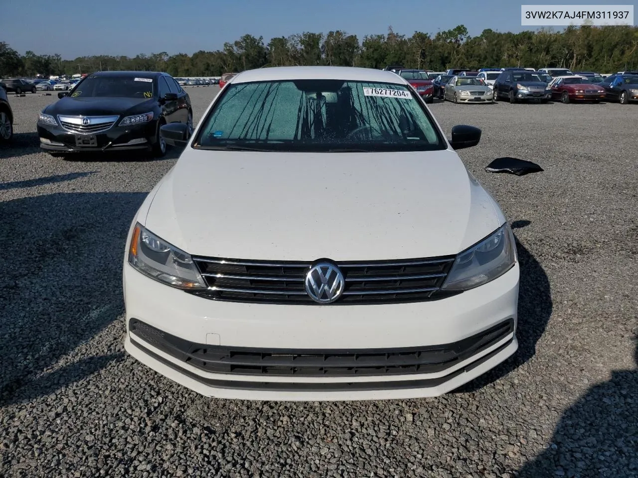 2015 Volkswagen Jetta Base VIN: 3VW2K7AJ4FM311937 Lot: 76277204