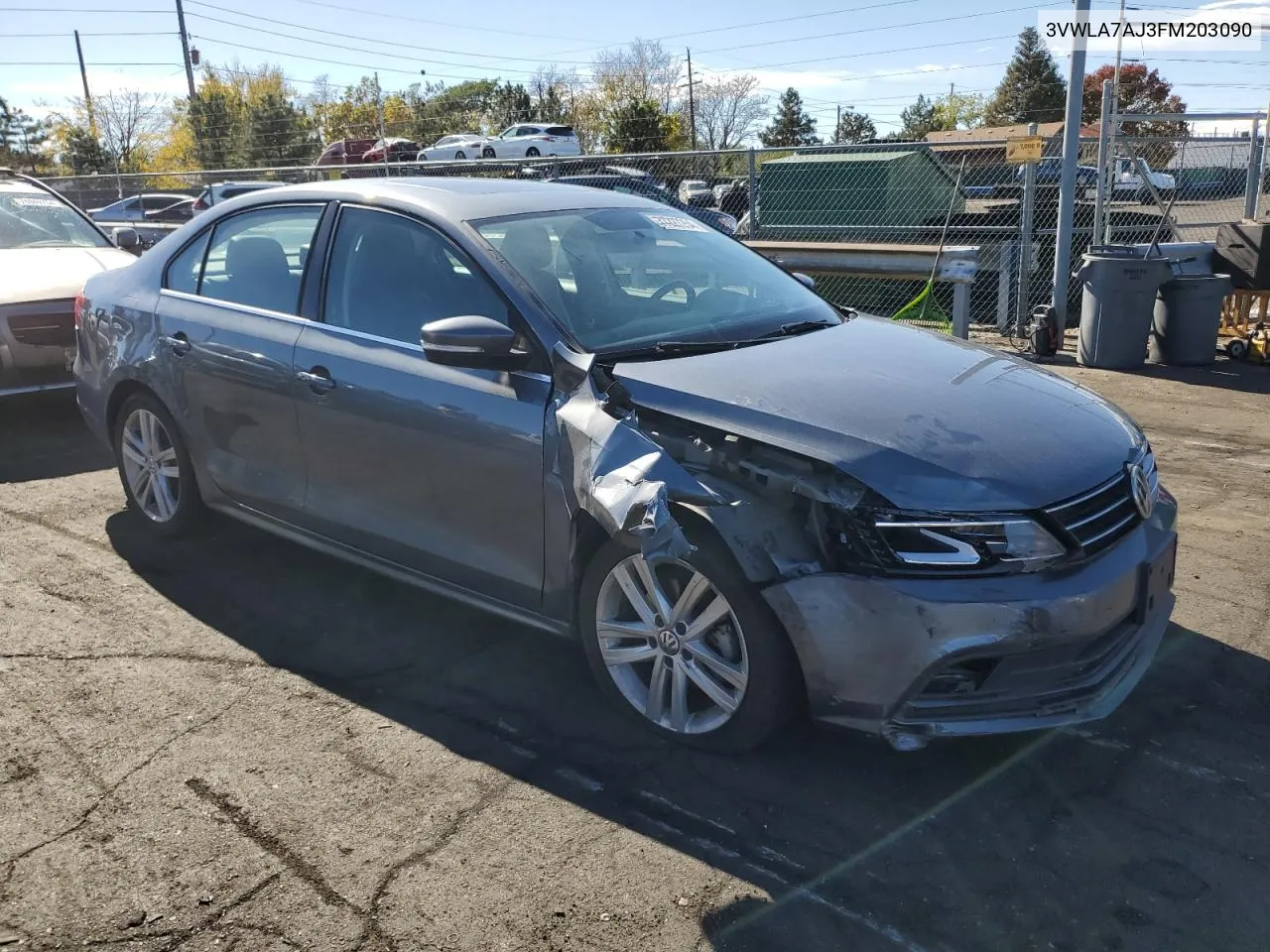 2015 Volkswagen Jetta Tdi VIN: 3VWLA7AJ3FM203090 Lot: 77227254