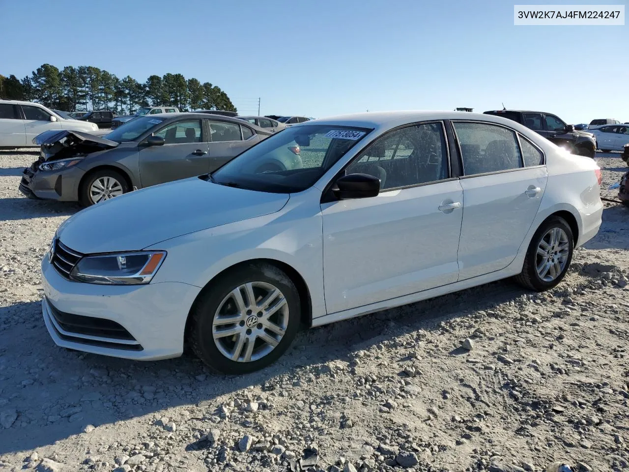 2015 Volkswagen Jetta Base VIN: 3VW2K7AJ4FM224247 Lot: 77573054