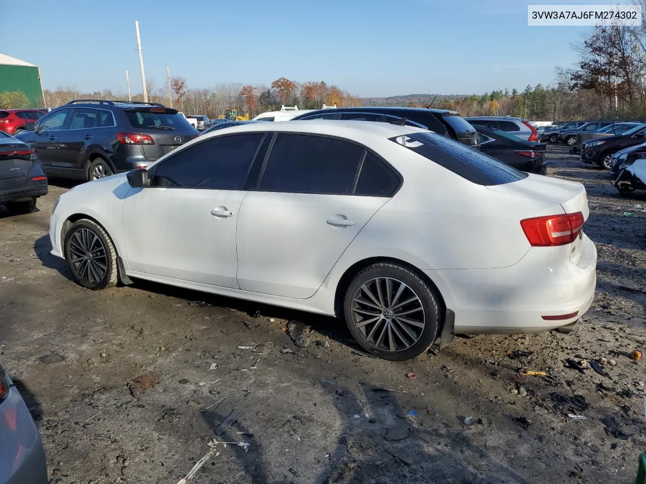 2015 Volkswagen Jetta Tdi VIN: 3VW3A7AJ6FM274302 Lot: 77801024