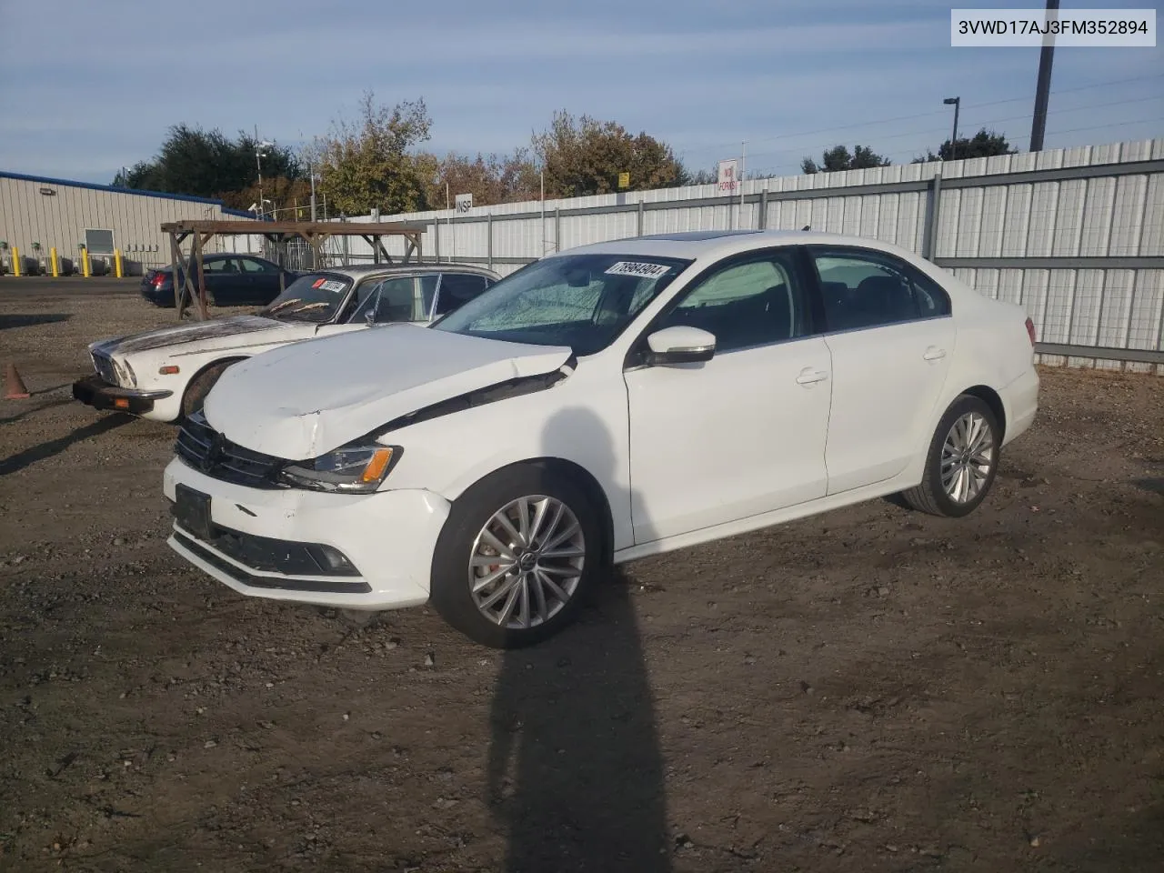 2015 Volkswagen Jetta Se VIN: 3VWD17AJ3FM352894 Lot: 78984904