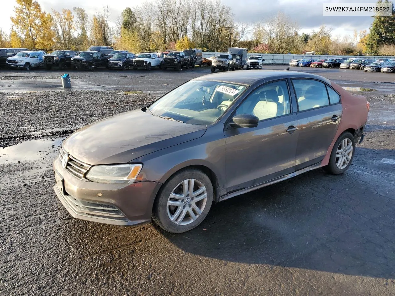 2015 Volkswagen Jetta Base VIN: 3VW2K7AJ4FM218822 Lot: 79938224