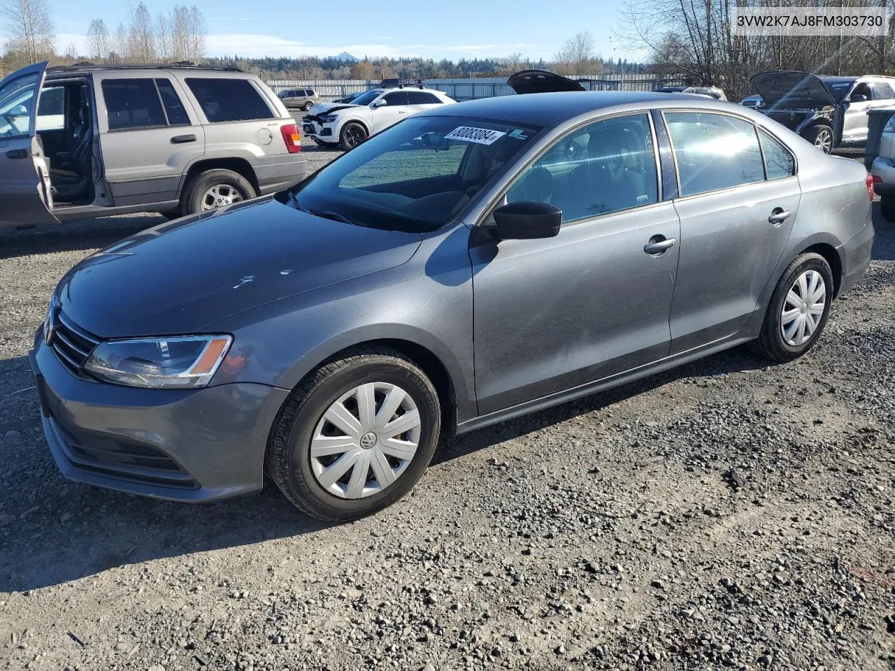 2015 Volkswagen Jetta Base VIN: 3VW2K7AJ8FM303730 Lot: 80083084