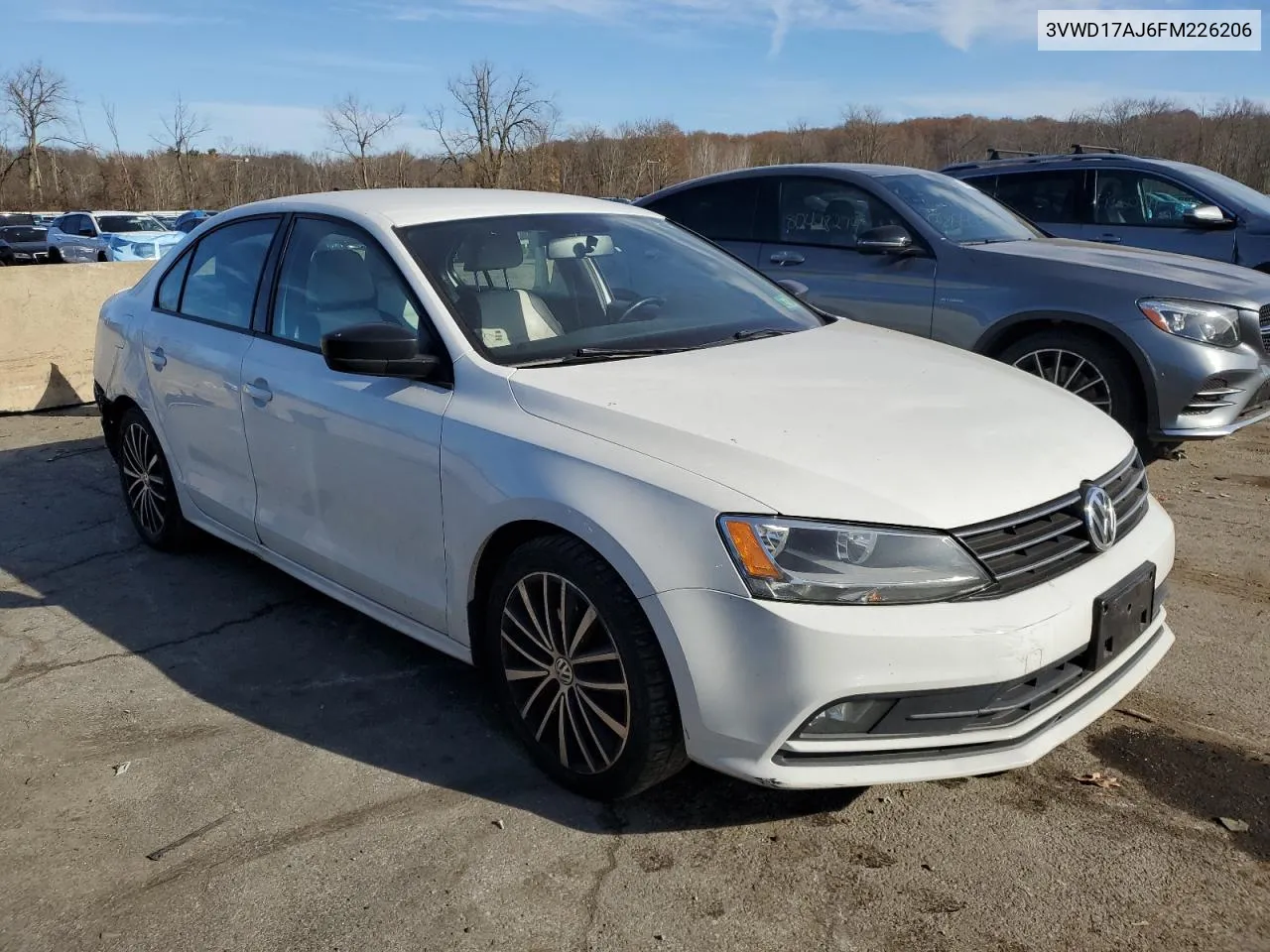 2015 Volkswagen Jetta Se VIN: 3VWD17AJ6FM226206 Lot: 80102254