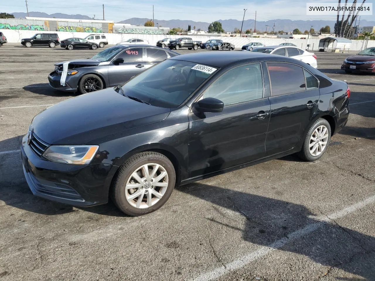 2015 Volkswagen Jetta Se VIN: 3VWD17AJ9FM314814 Lot: 80836114