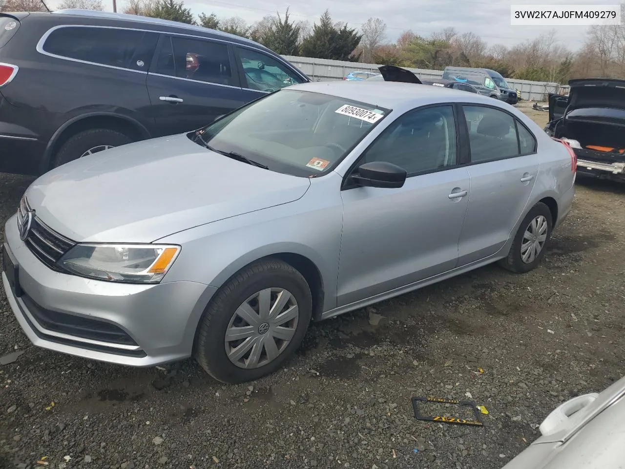 2015 Volkswagen Jetta Base VIN: 3VW2K7AJ0FM409279 Lot: 80930074