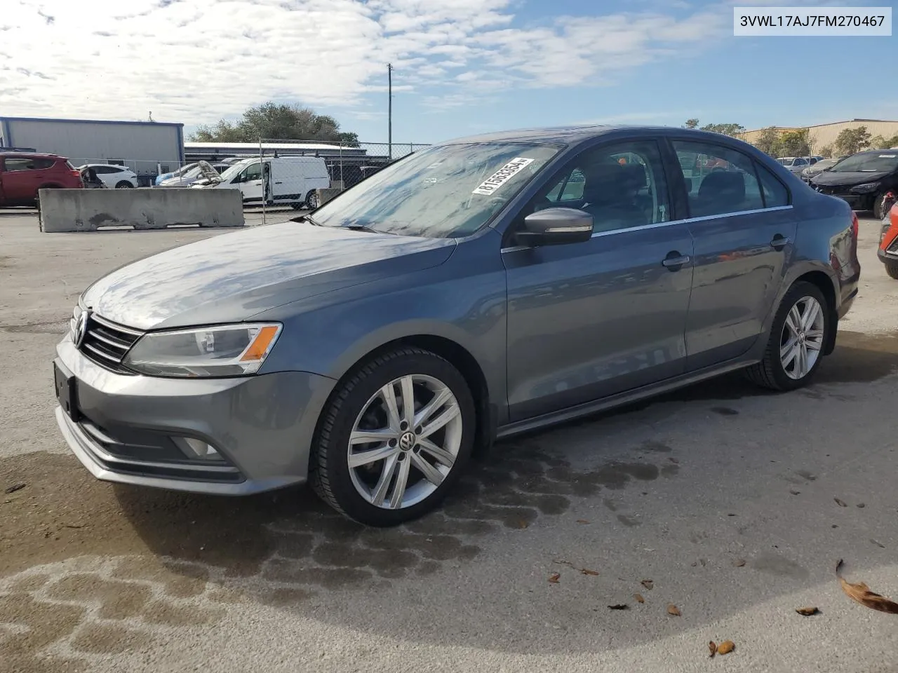 2015 Volkswagen Jetta Sel VIN: 3VWL17AJ7FM270467 Lot: 81563354