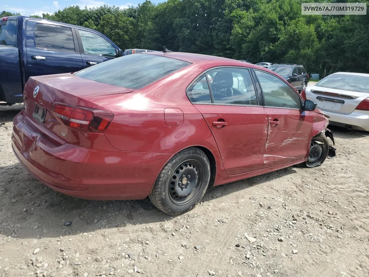 2016 Volkswagen Jetta S VIN: 3VW267AJ7GM319729 Lot: 62453674