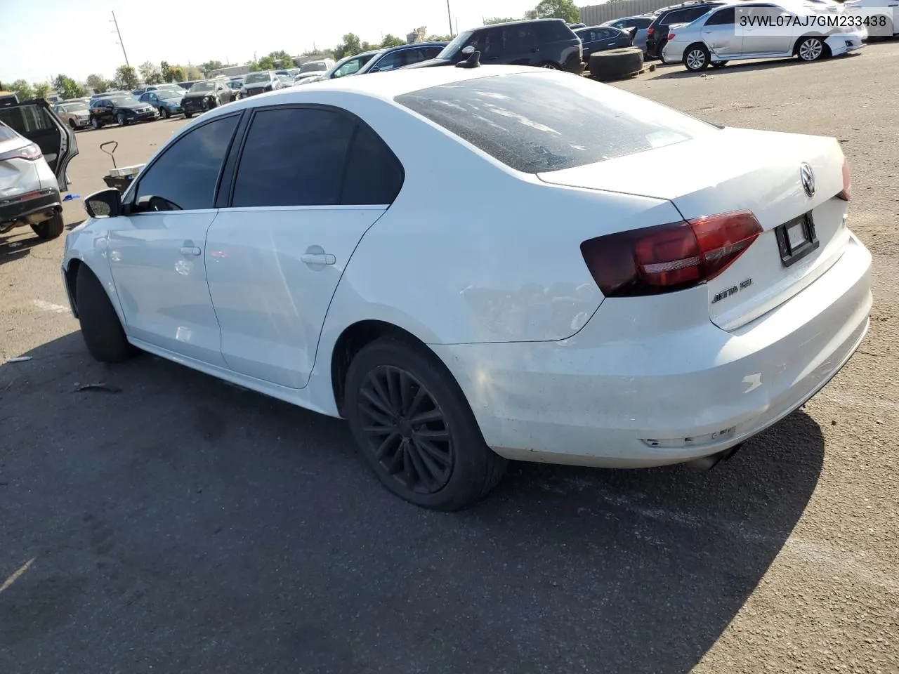 3VWL07AJ7GM233438 2016 Volkswagen Jetta Sel