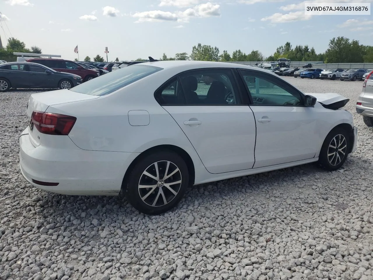 2016 Volkswagen Jetta Se VIN: 3VWD67AJ4GM316876 Lot: 64311404