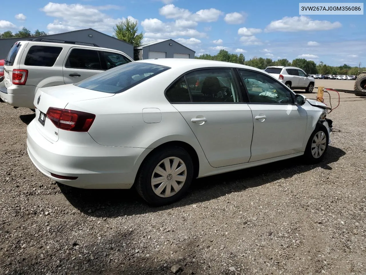 3VW267AJ0GM356086 2016 Volkswagen Jetta S