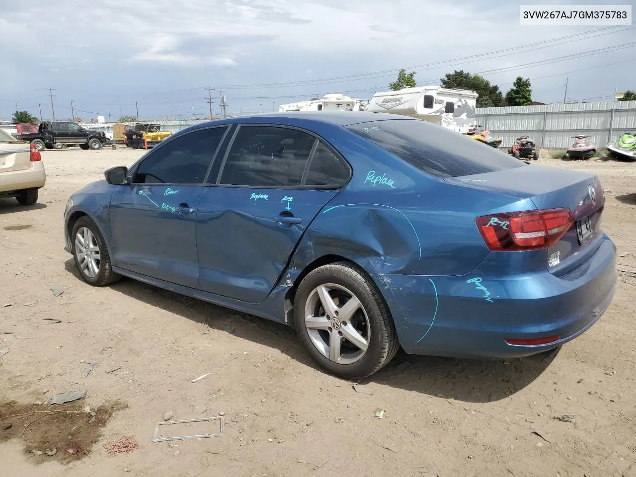 2016 Volkswagen Jetta S VIN: 3VW267AJ7GM375783 Lot: 68633784