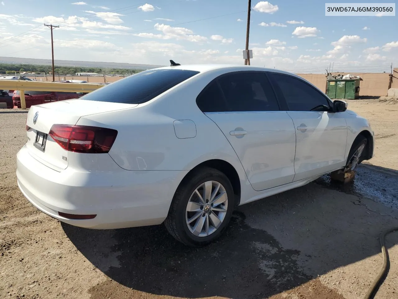 2016 Volkswagen Jetta Se VIN: 3VWD67AJ6GM390560 Lot: 69784494