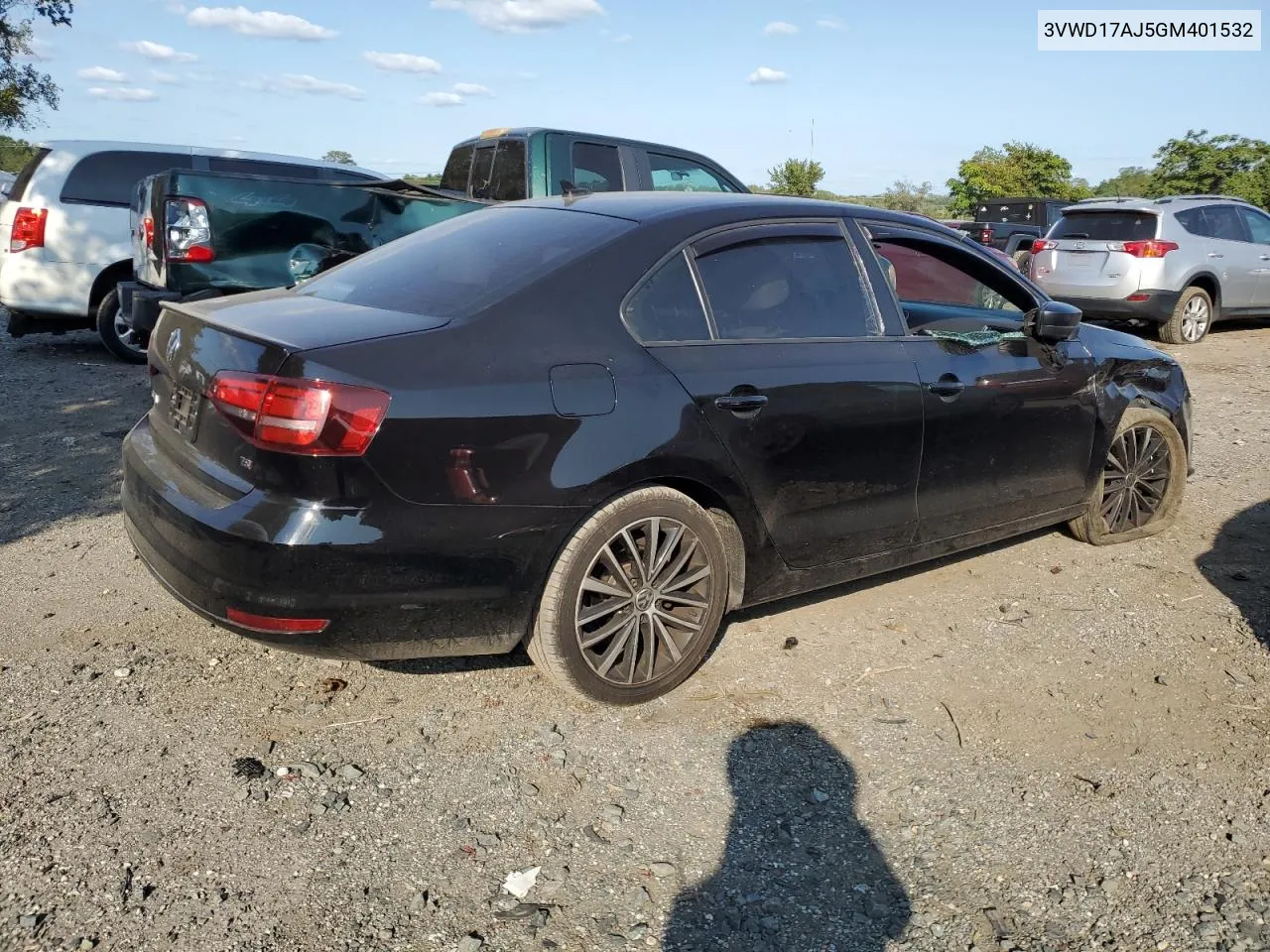 2016 Volkswagen Jetta Sport VIN: 3VWD17AJ5GM401532 Lot: 70270754