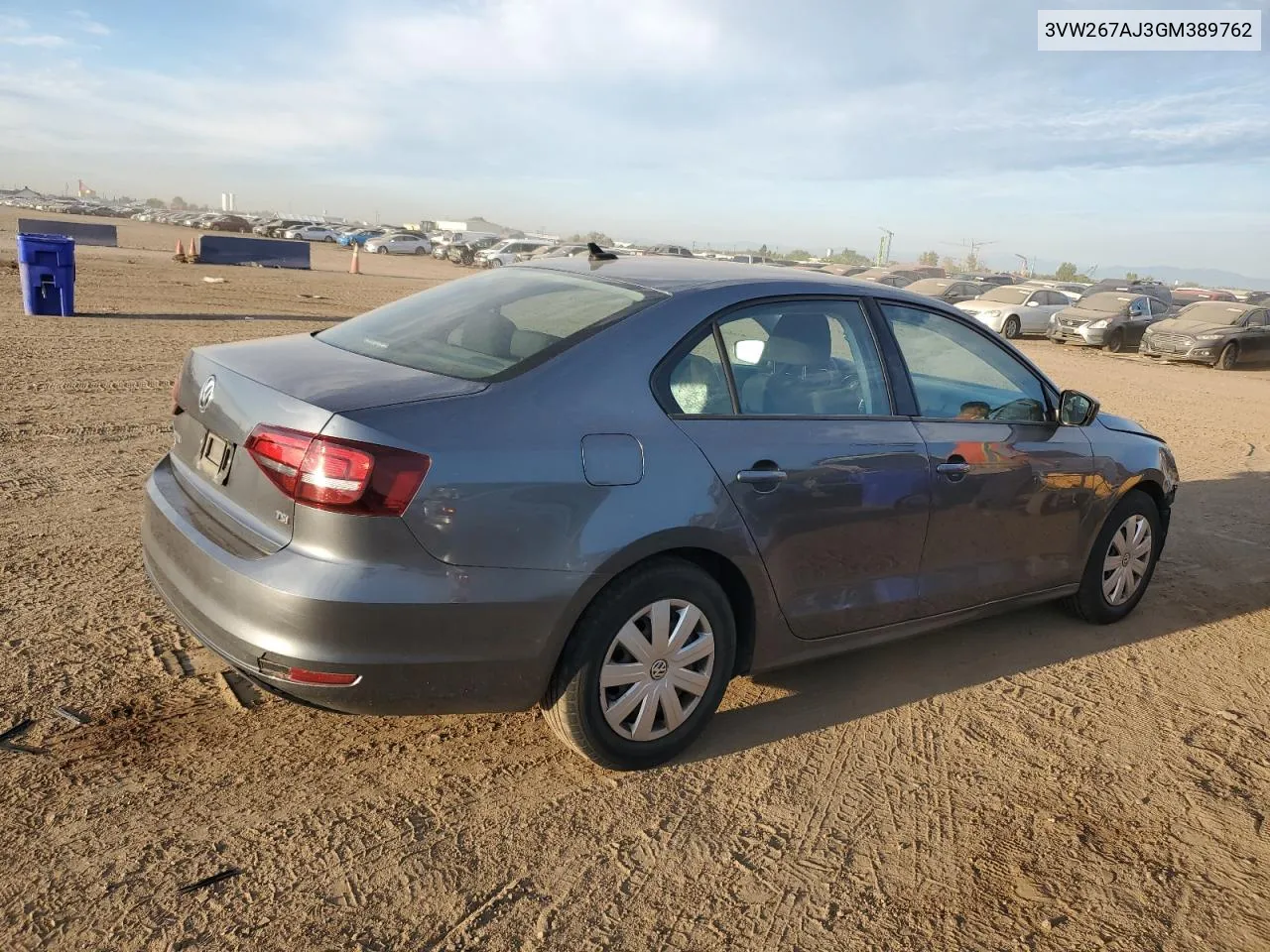 3VW267AJ3GM389762 2016 Volkswagen Jetta S