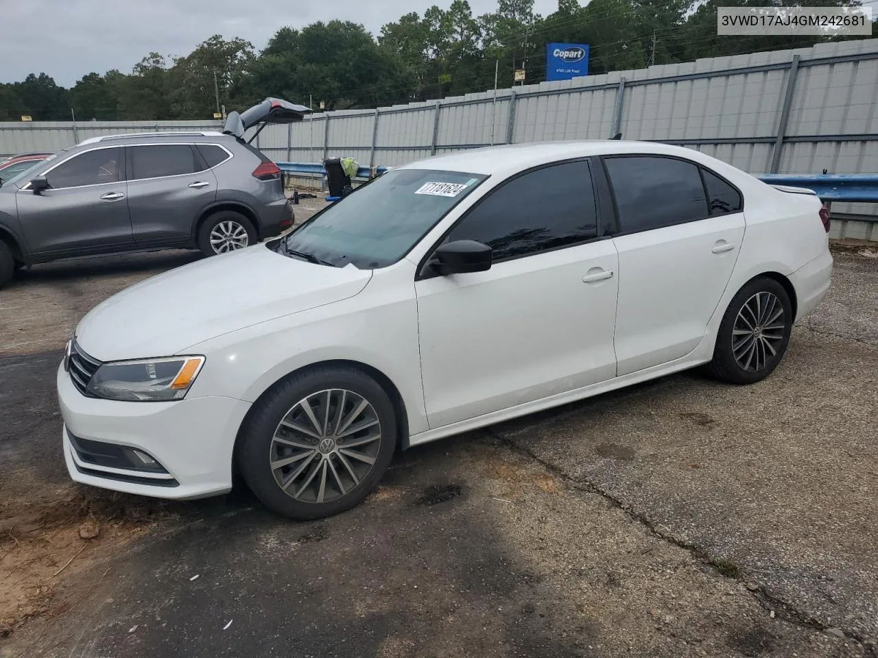 2016 Volkswagen Jetta Sport VIN: 3VWD17AJ4GM242681 Lot: 71181624