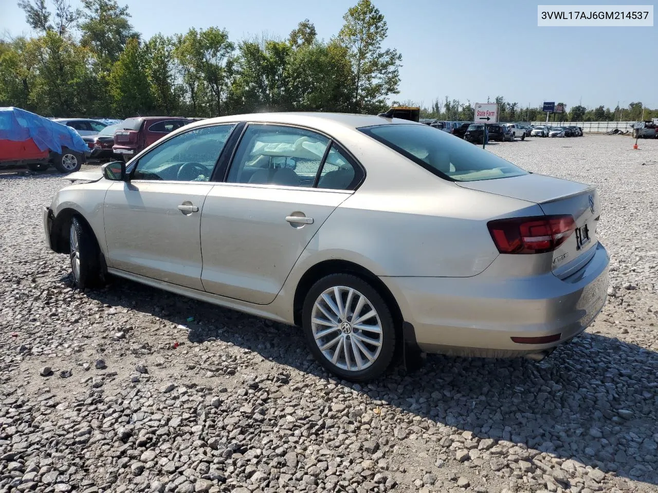 3VWL17AJ6GM214537 2016 Volkswagen Jetta Sel