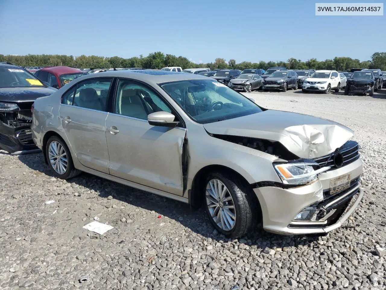 3VWL17AJ6GM214537 2016 Volkswagen Jetta Sel